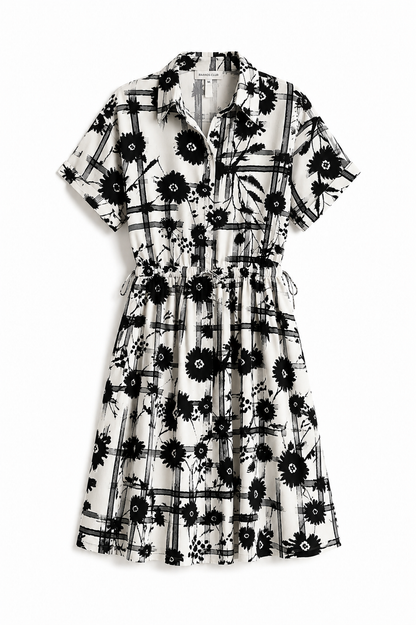 Women's Printed Shirt Maxi Dress