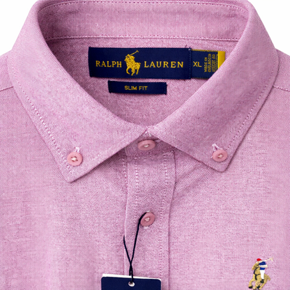 Polo Ralph Lauren Textured Shirt – Pink (Slim Fit)