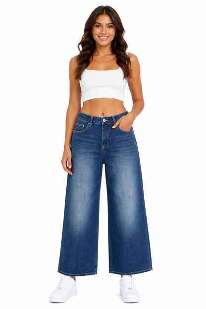 Bonprix Wide Leg Blue Wash Jeans