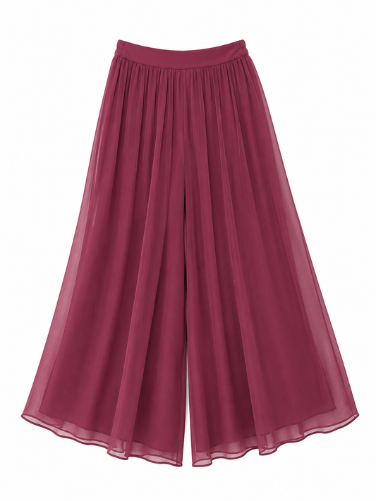 W's Chiffon Wide-Leg Pants – Product Description