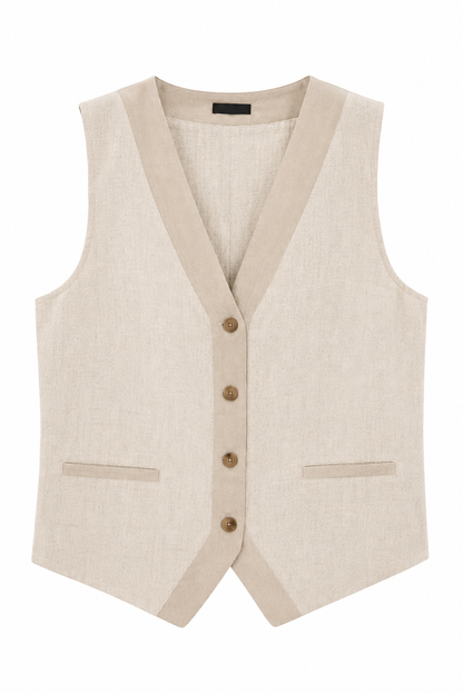 Sijnature Linen-Style Tailored Vest