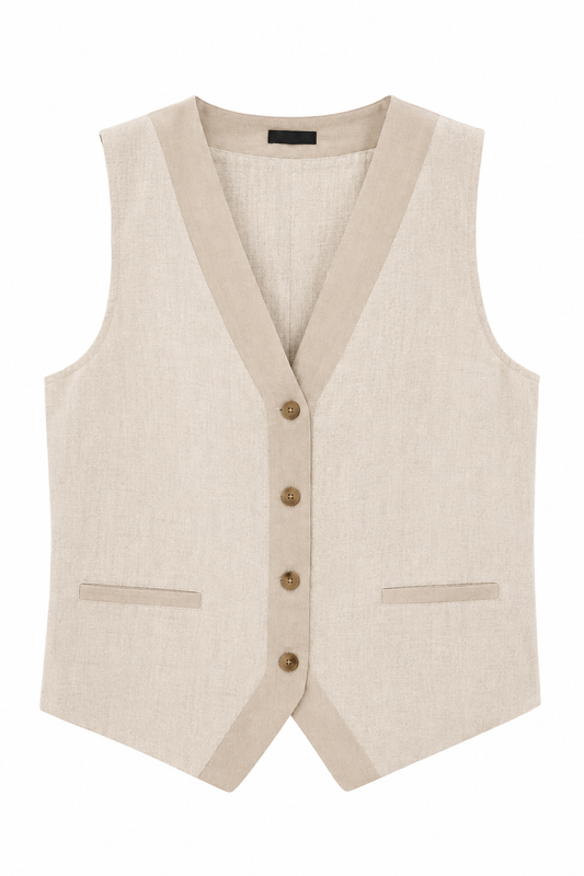 Sijnature Linen-Style Tailored Vest