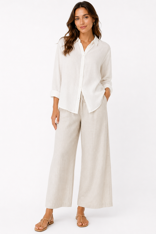 Stradivarius Linen Blend Shirt