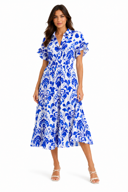 JC Women's Printed Shirt Midi Dress