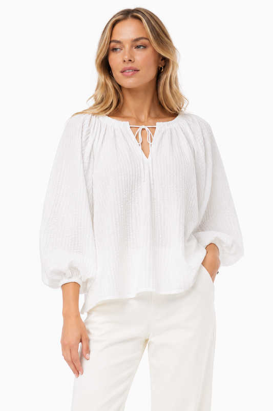 H&M Textured Peasant Blouse – Product Description