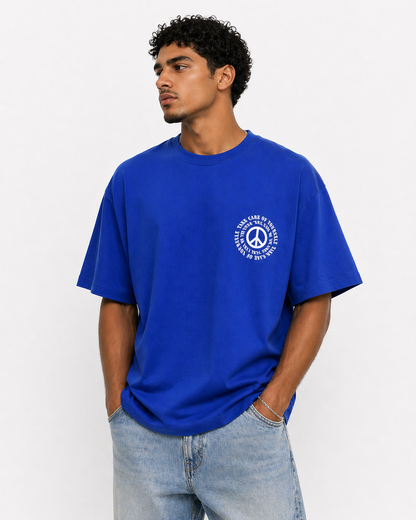 H&M Blue Graphic T-Shirt (Peace Print)