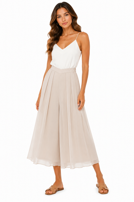 W's Chiffon Wide-Leg Pants – Product Description