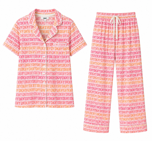 DKNY Logo Print Pajama Set