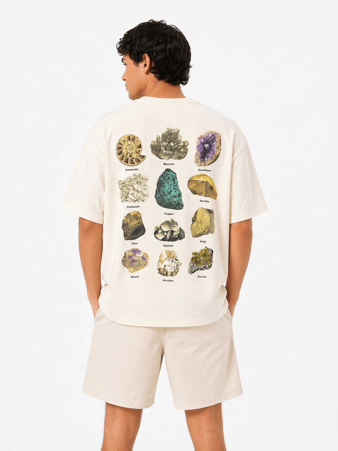 H&M Oversized Printed T-Shirt – Cream (Minimal Graphic)