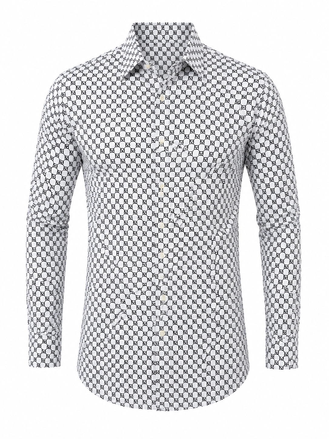 Michael Kors Monogram Print Slim Fit Shirt