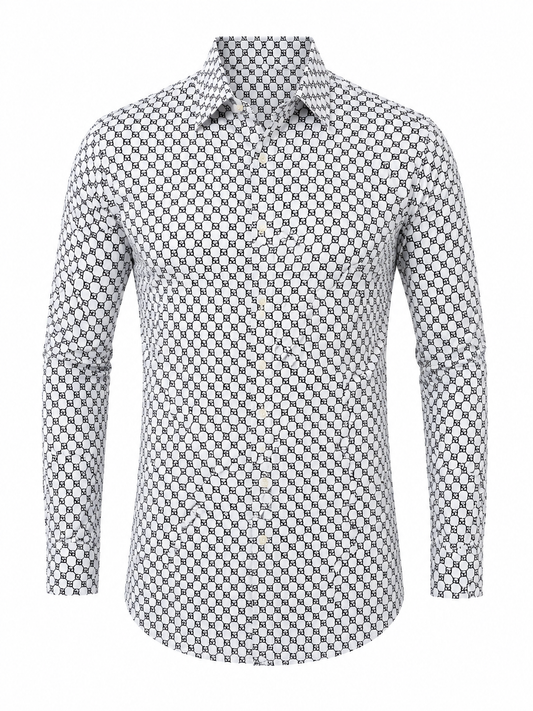 Michael Kors Monogram Print Slim Fit Shirt