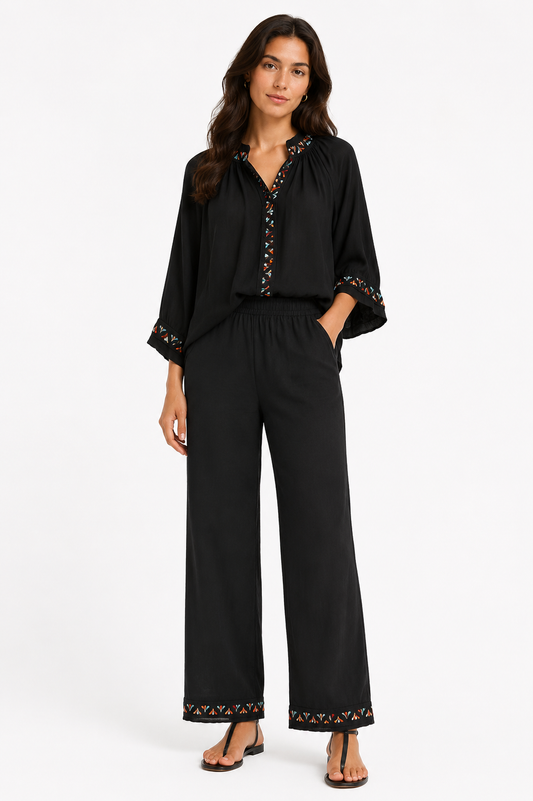 Sea Embroidered Two-Piece Set – Product Description