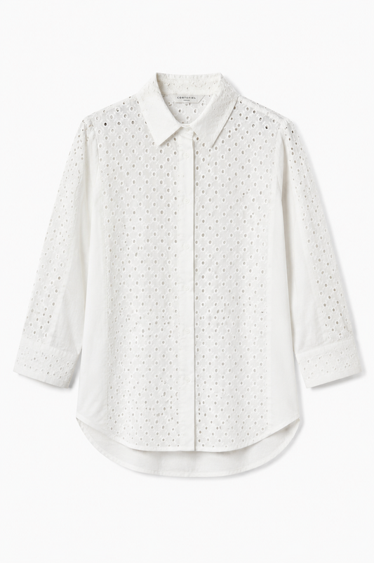 Cortefiel – Broderie Front Button Shirt