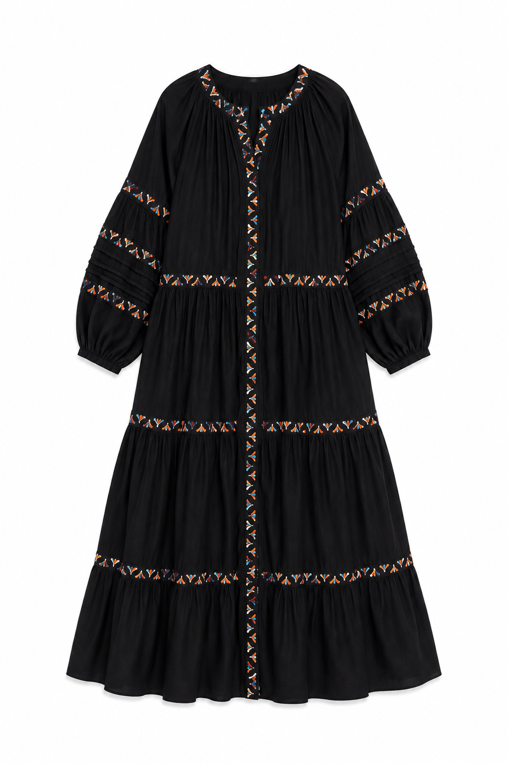 Sea Black Embroidered Maxi Dress