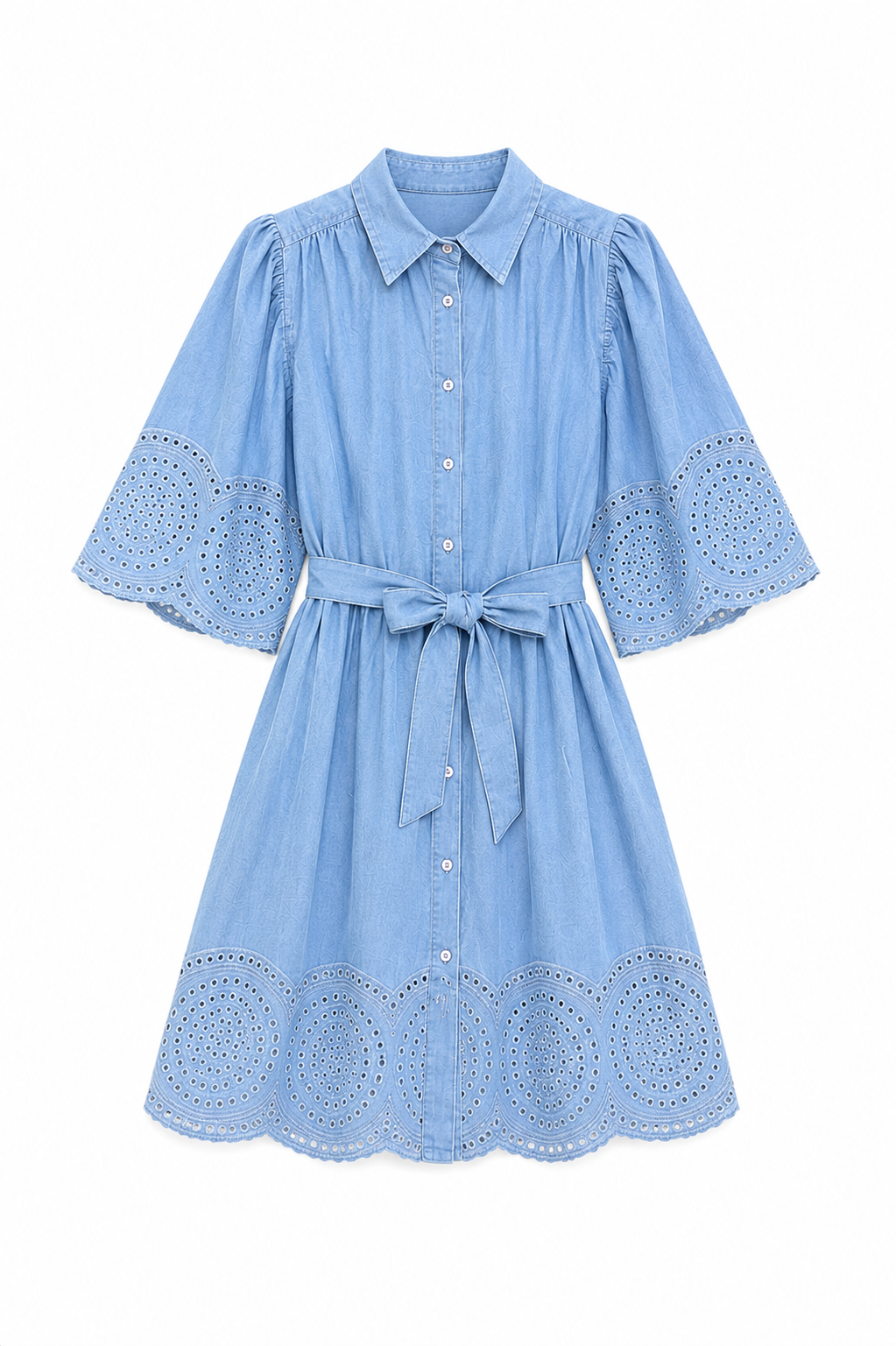 Minus Embroidered Shirt Dress – Dusty Blue