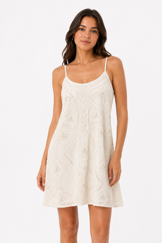 Zara – Embroidered Mini Slip Dress