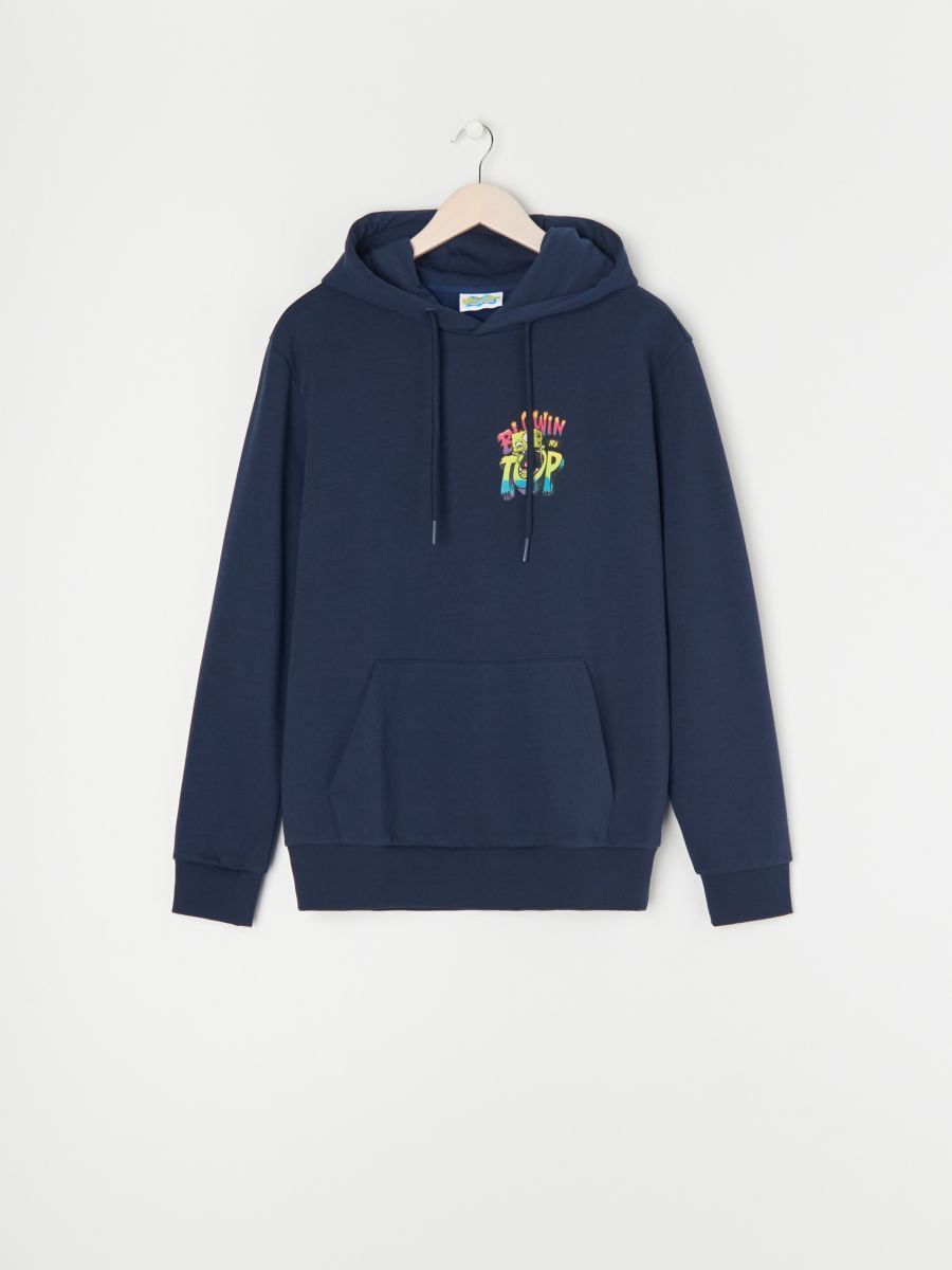 Unisex Sinsay Hoodie – Navy Blue (SpongeBob Graphic)