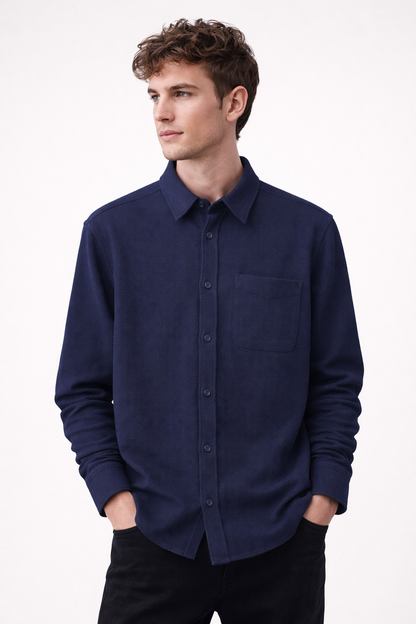 ZARA Textured Shirt – Navy Blue
