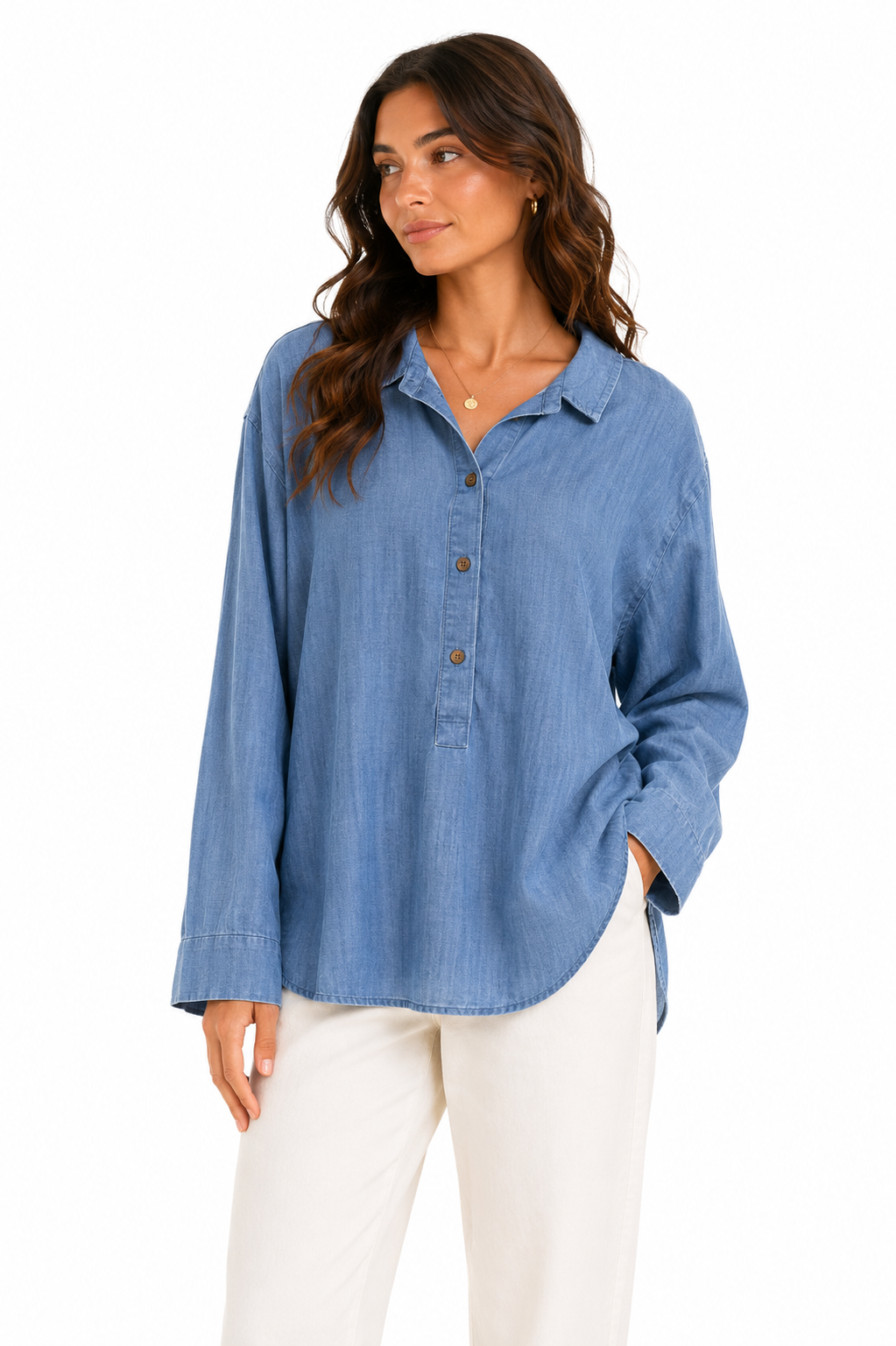 Lands' End – Chambray Popover Shirt