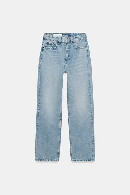 ZARA High-Waist Jeans – Regular Length (Light Blue)