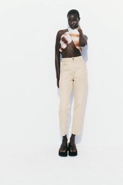 ZARA Mom Fit Jeans – Beige