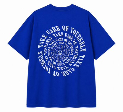 H&M Blue Graphic T-Shirt (Peace Print)