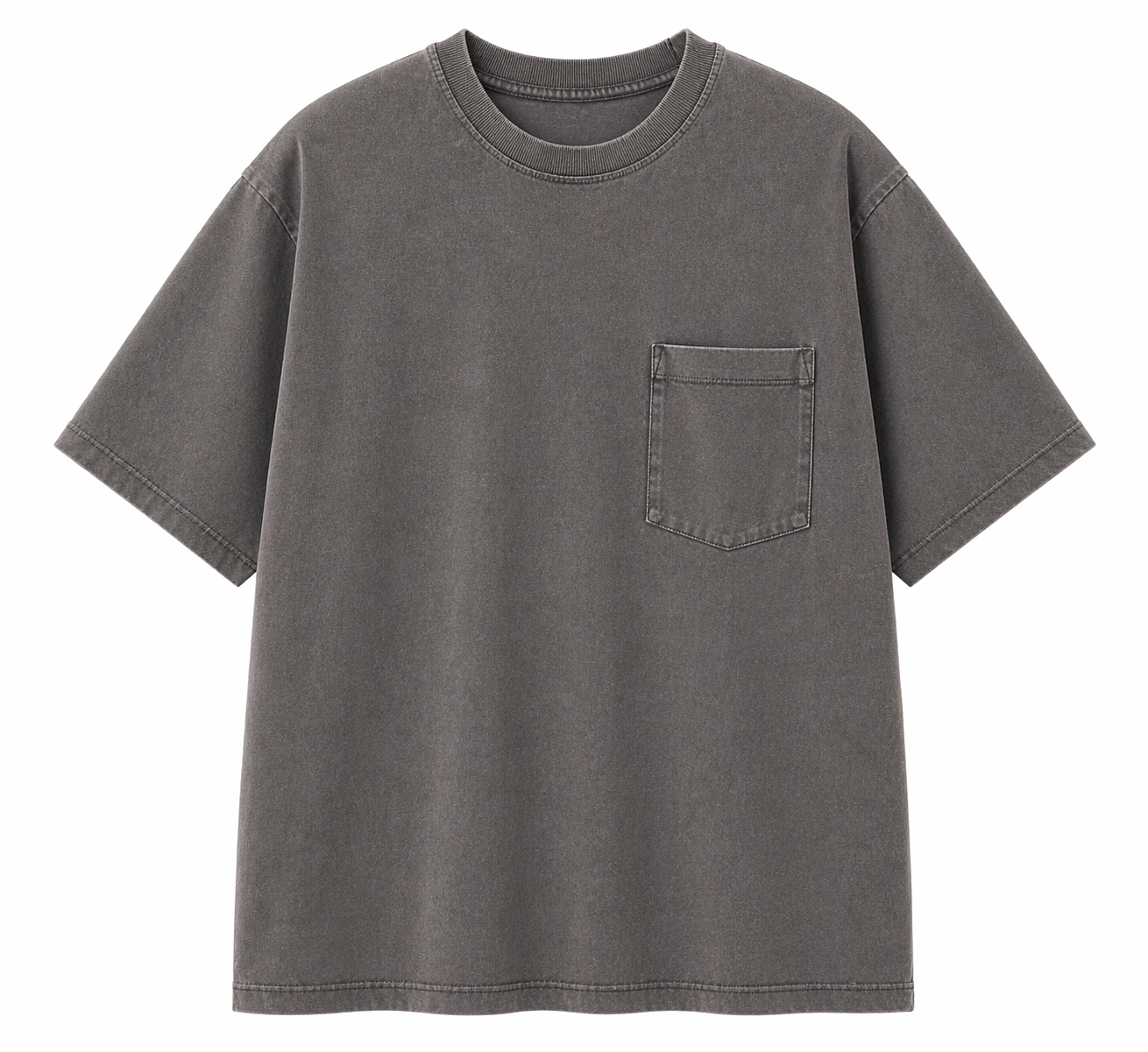 Titin Pocket T-Shirt – Washed Charcoal Grey
