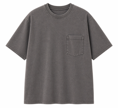 Titin Pocket T-Shirt – Washed Charcoal Grey