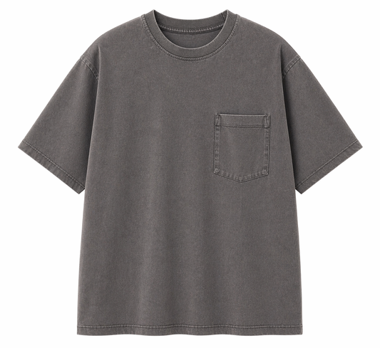 Titin Pocket T-Shirt – Washed Charcoal Grey