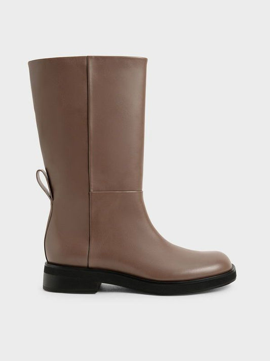 CHARLES & KEITH MID-CALF LEATHER BOOTS