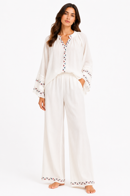 Sea Embroidered Two-Piece Set – Product Description