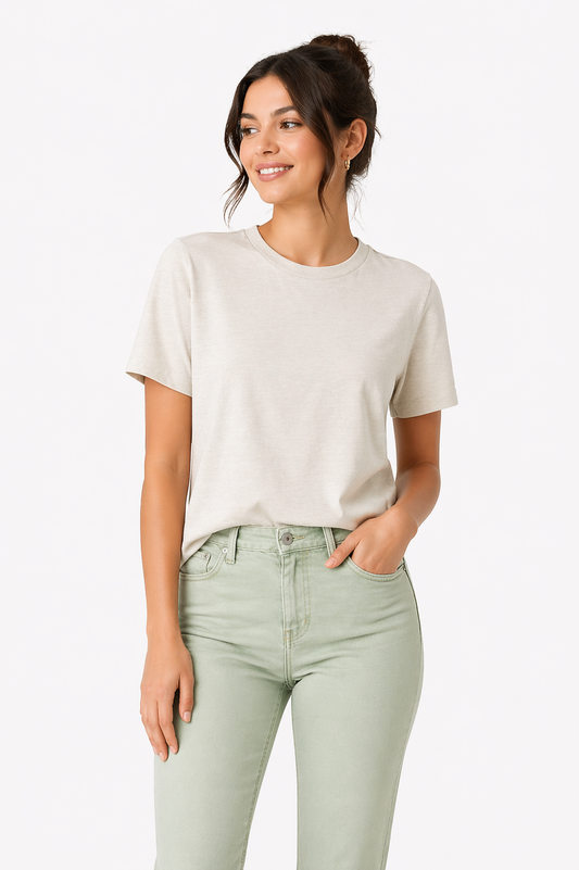 ONLY Beige Basic T-Shirt