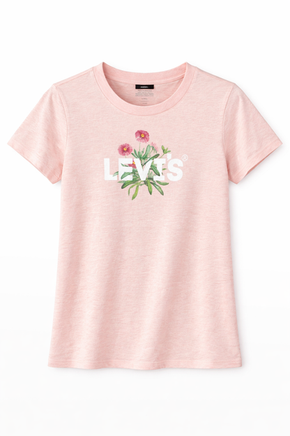 Levi’s® Women’s Floral Logo T-Shirt (Soft Pink)