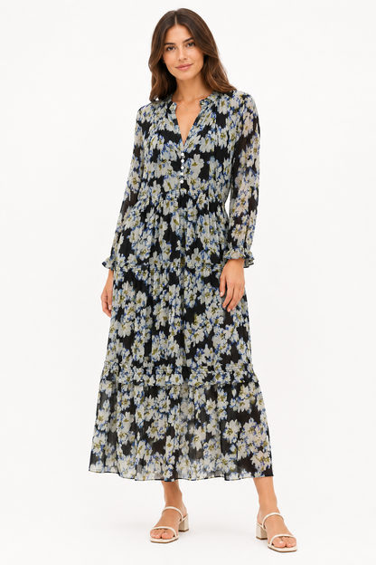 Mango Floral Tiered Maxi Dress – Product Description