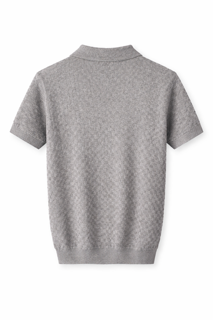 ZARA Textured Knit Polo Blouse