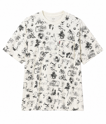 Levi’s All-Over Print Graphic T-Shirt (Beach Theme)