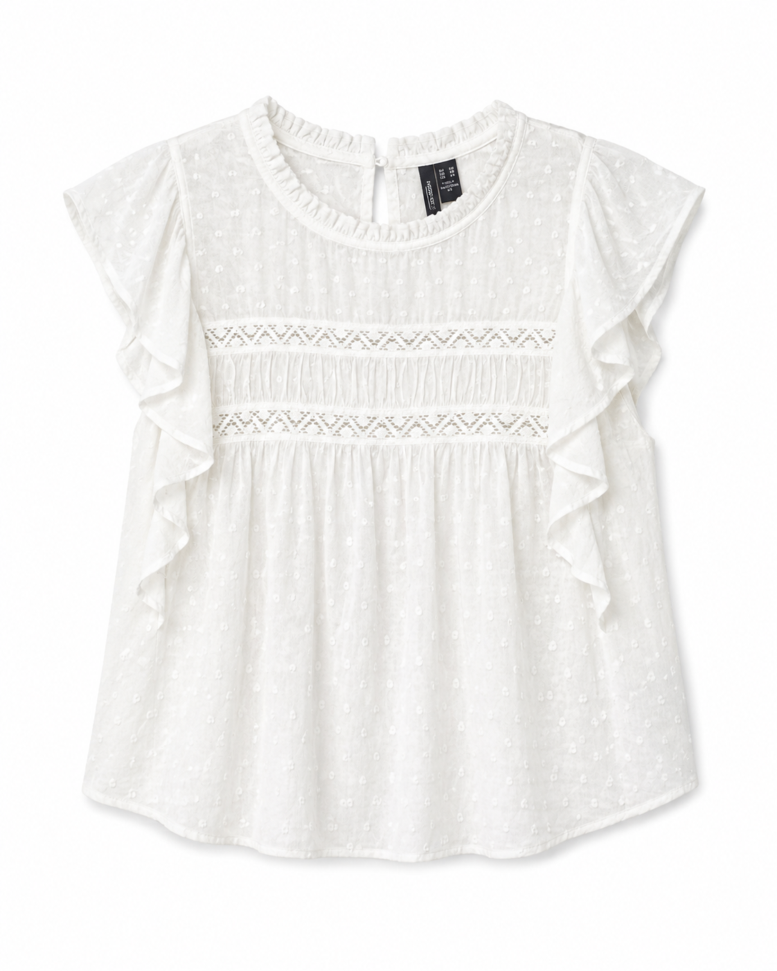 VM White Ruffle Blouse