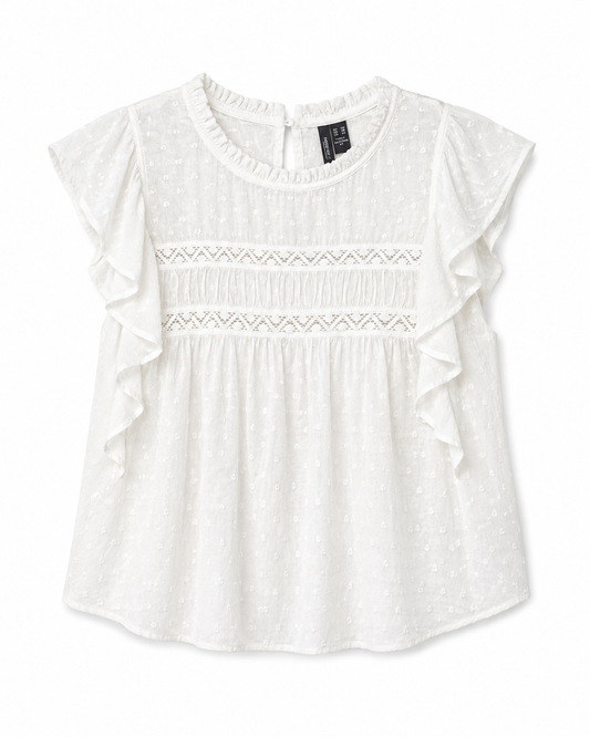VM White Ruffle Blouse