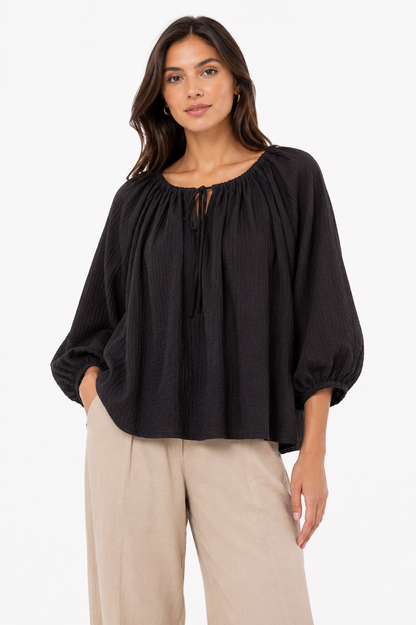 H&M Textured Peasant Blouse – Product Description