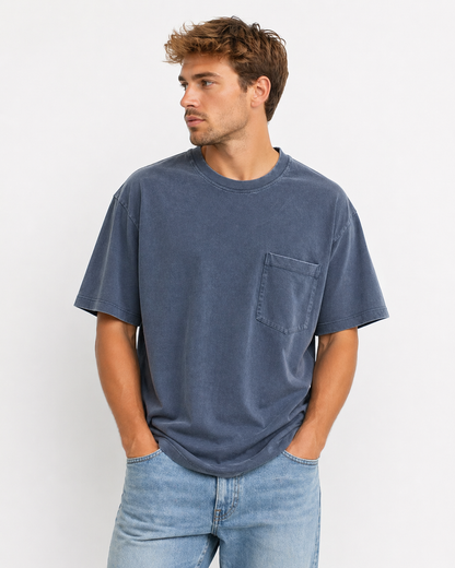 Titin Washed Blue Pocket T-Shirt