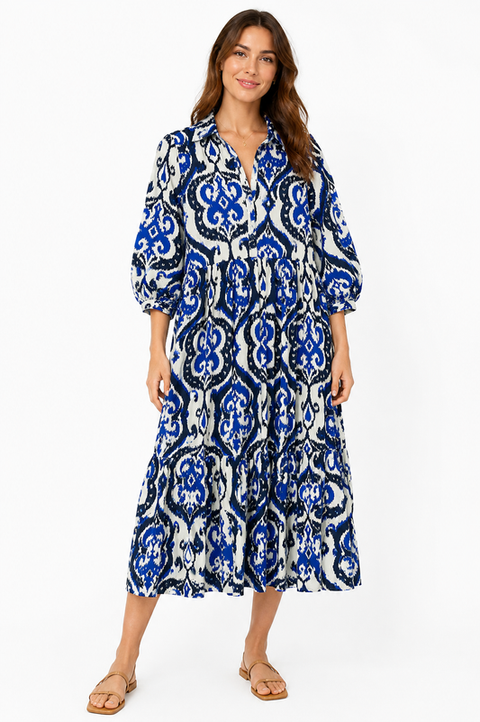 Sfera Basic Printed Midi Dress – Product Description
