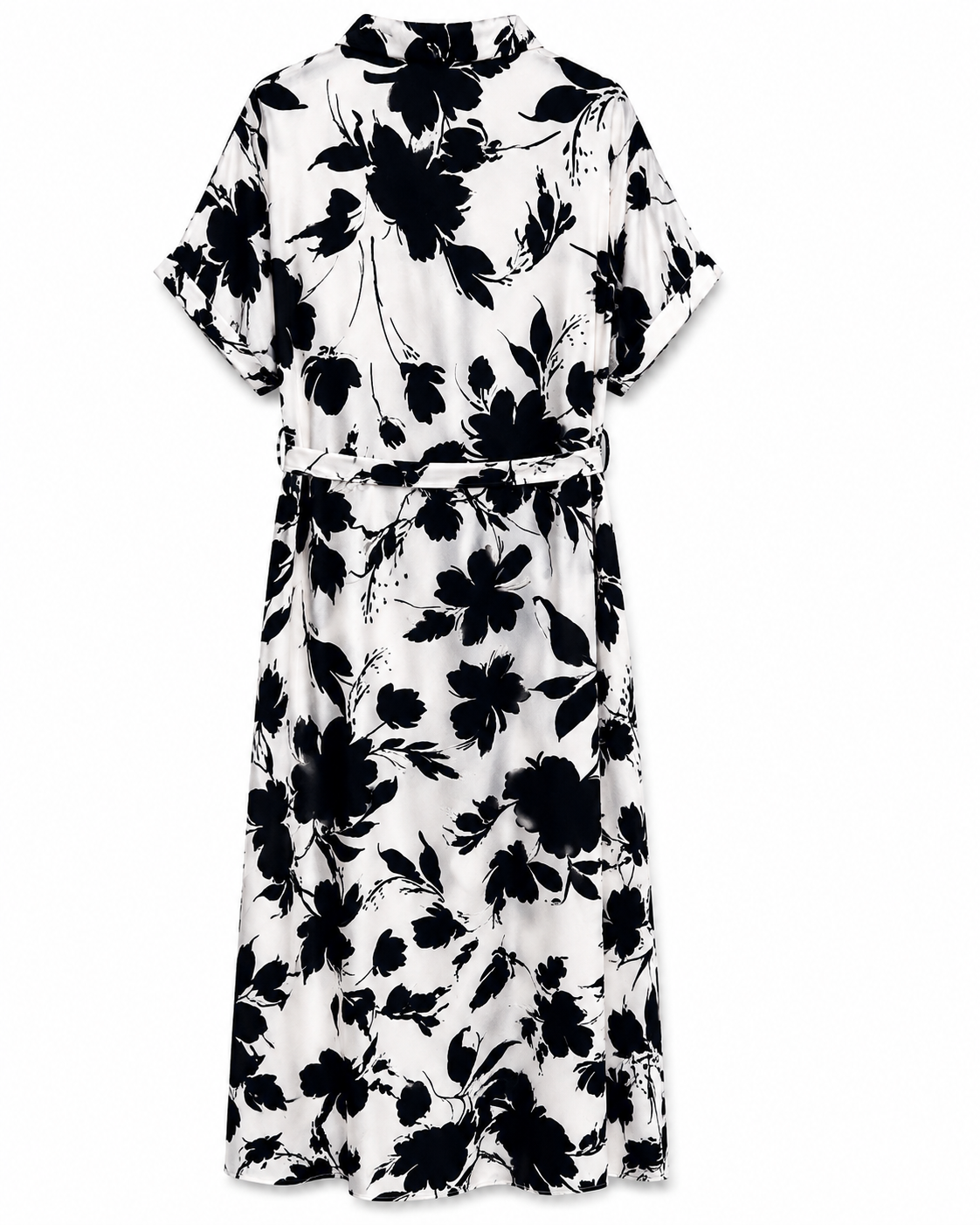 LCW Vision Floral Shirt Dress – Black & White