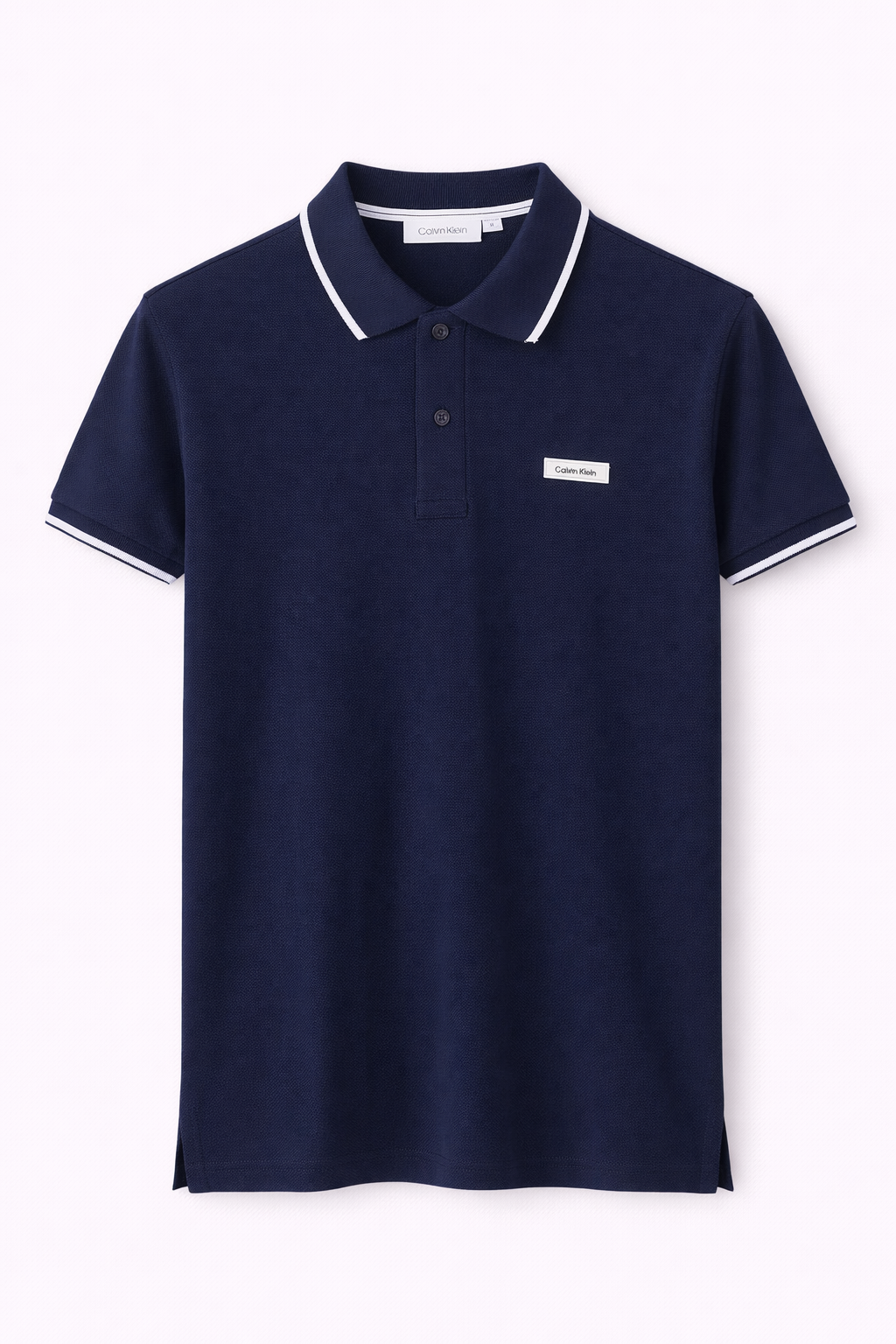 Calvin Klein Navy Tipped Collar Polo