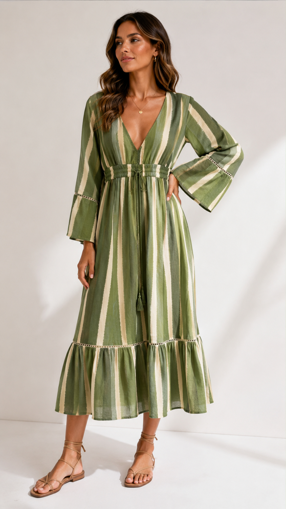 GOA Striped Boho Maxi Dress