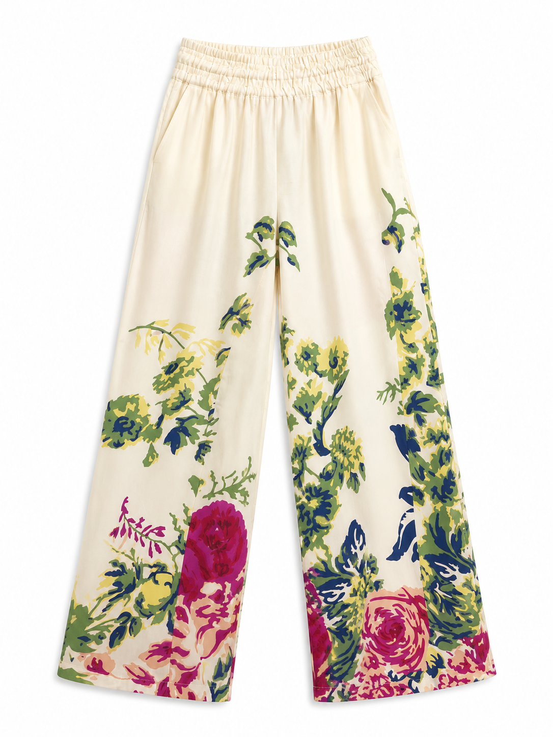 W Floral Wide-Leg Pants – Product Description
