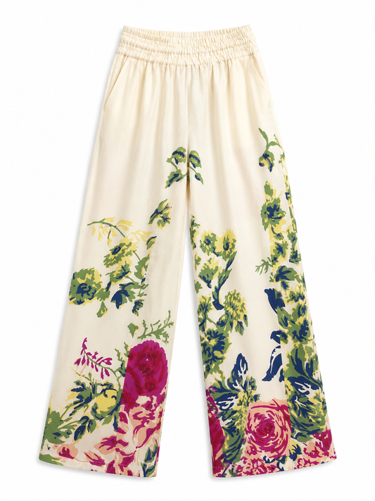 W Floral Wide-Leg Pants – Product Description