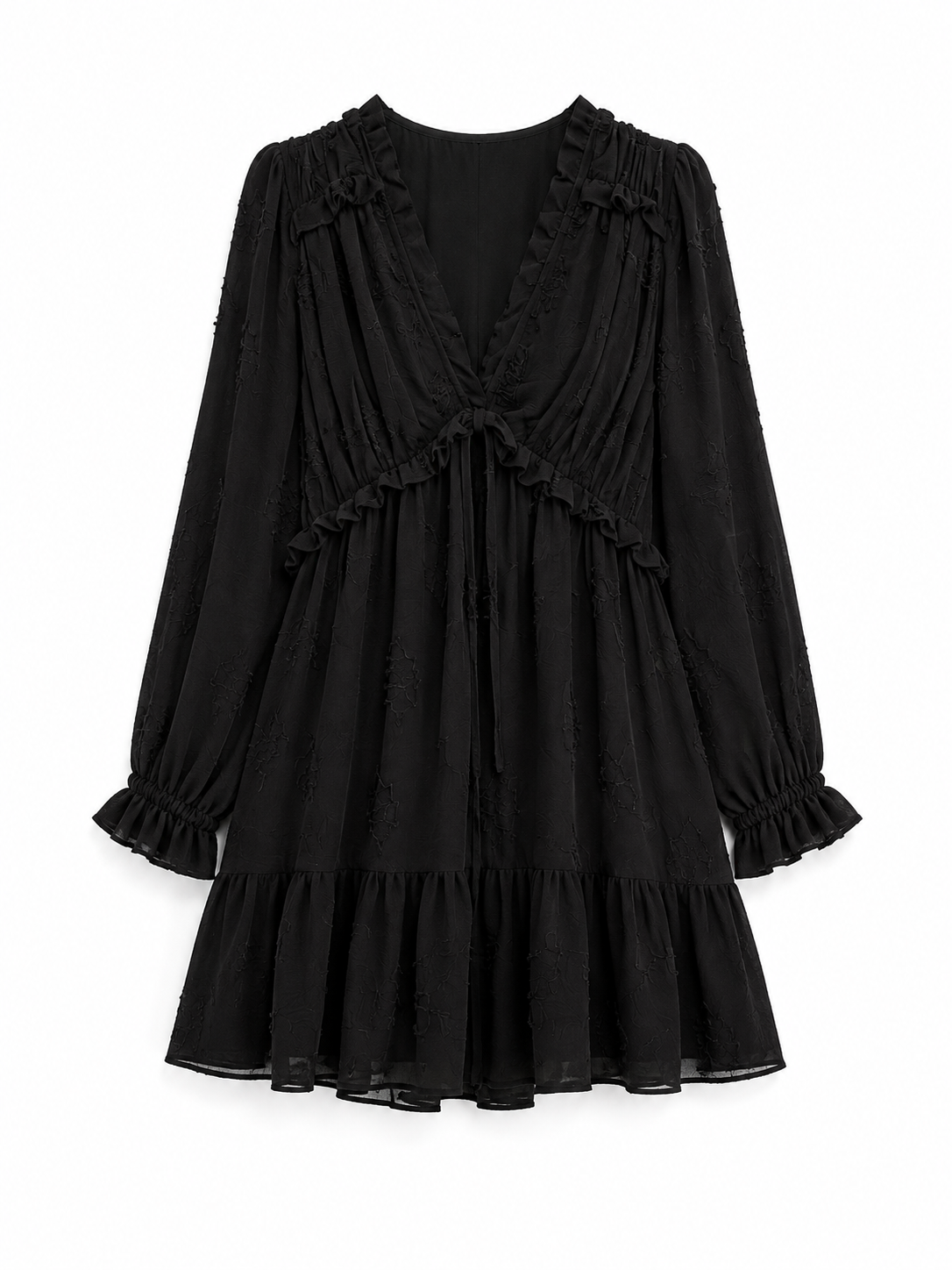 Women's Textured Ruffle Mini Dress – Zara – Product Description