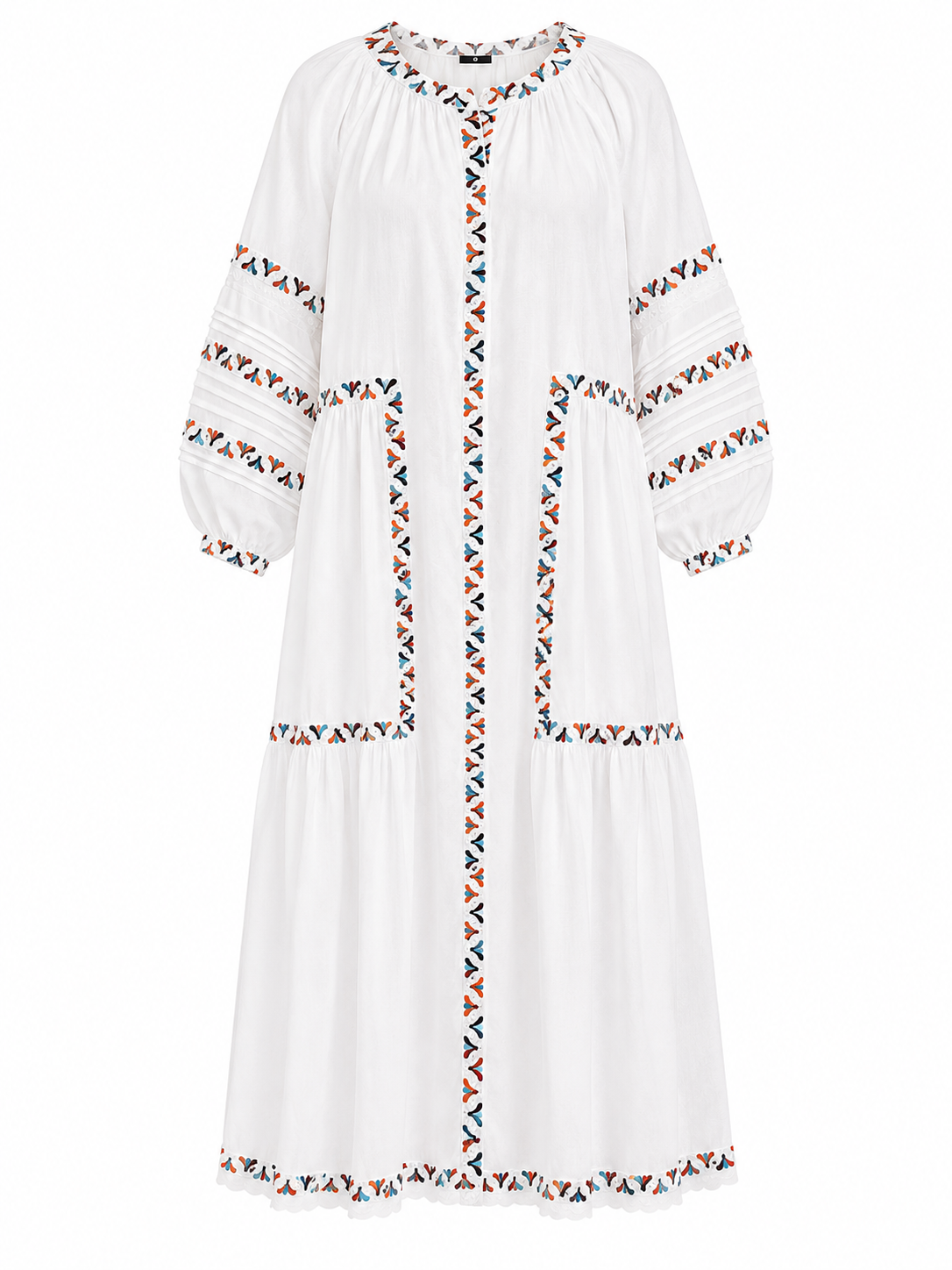 Sea White Embroidered Maxi Dress