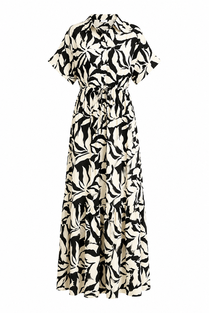 Women's Printed Shirt Midi Dress
