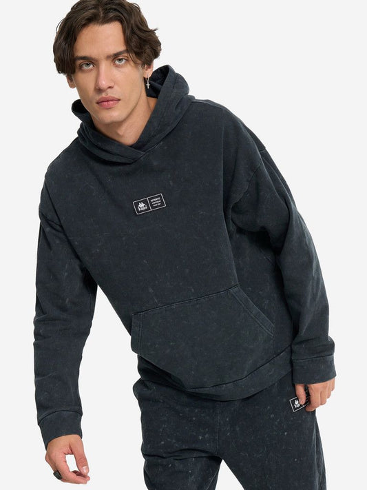 Unisex Kappa washed hoodie (black/charcoal)